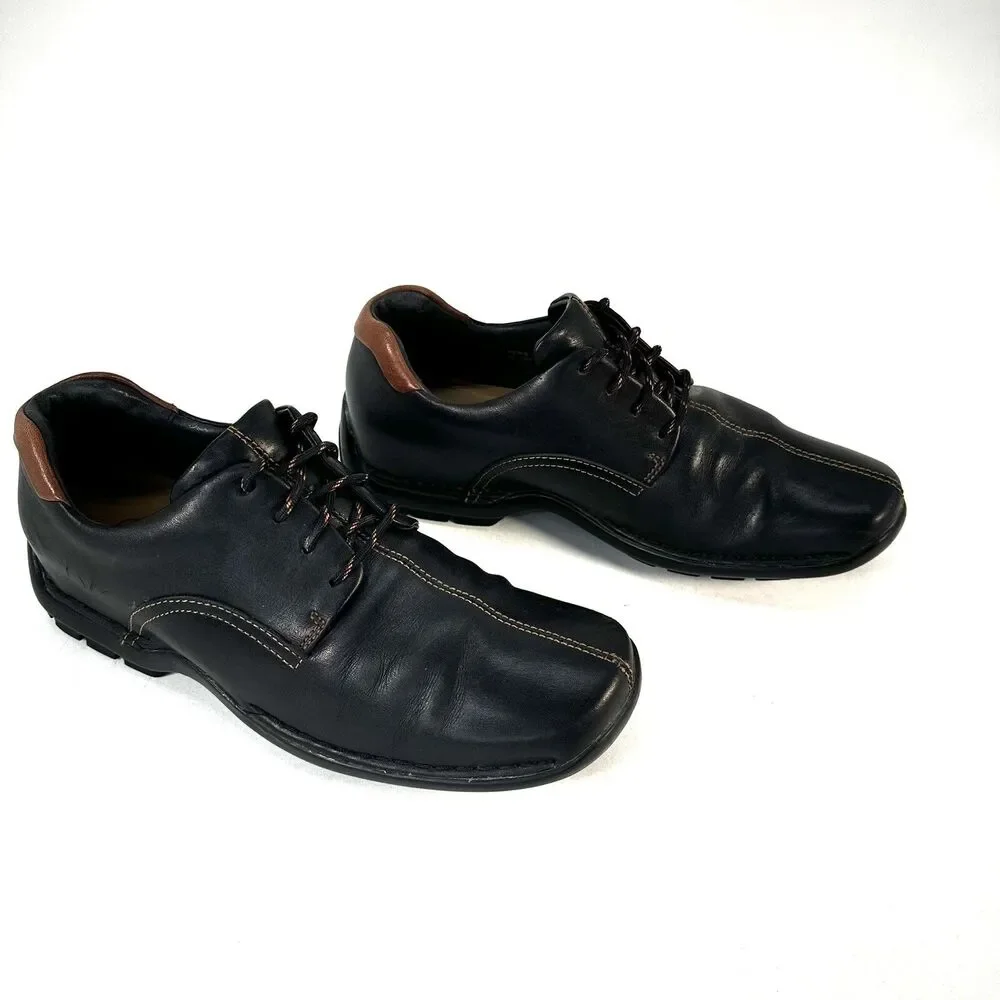 Cole Haan Zeno Oxford Leather Shoes Mens Size 7.5 Black Lace-Up C04073